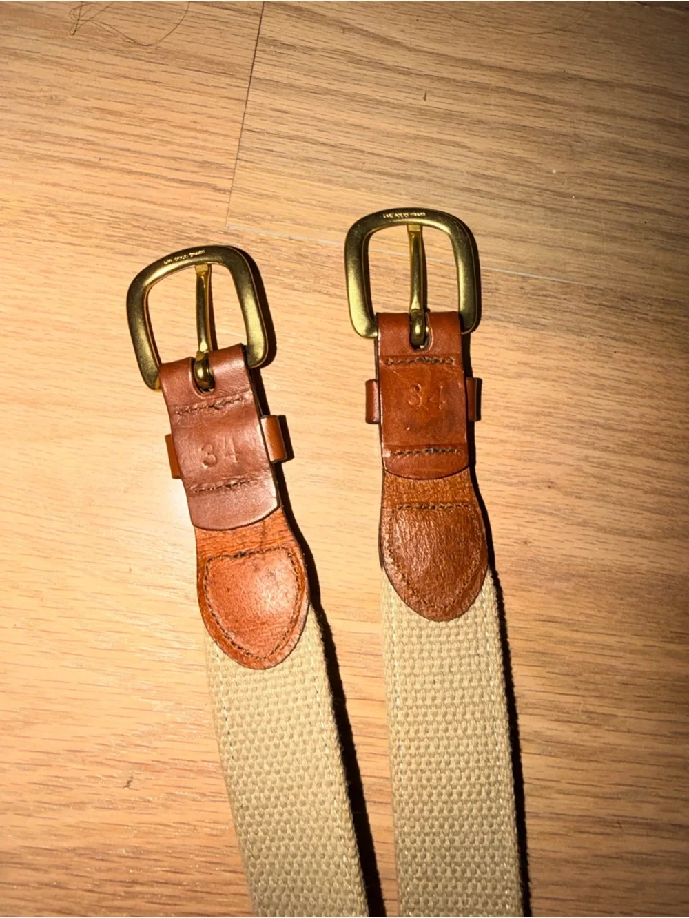 2 Leatherman Ltd Leather-Trim Nautical Canvas Ribbon Belts-Marlin and Crabs -34”